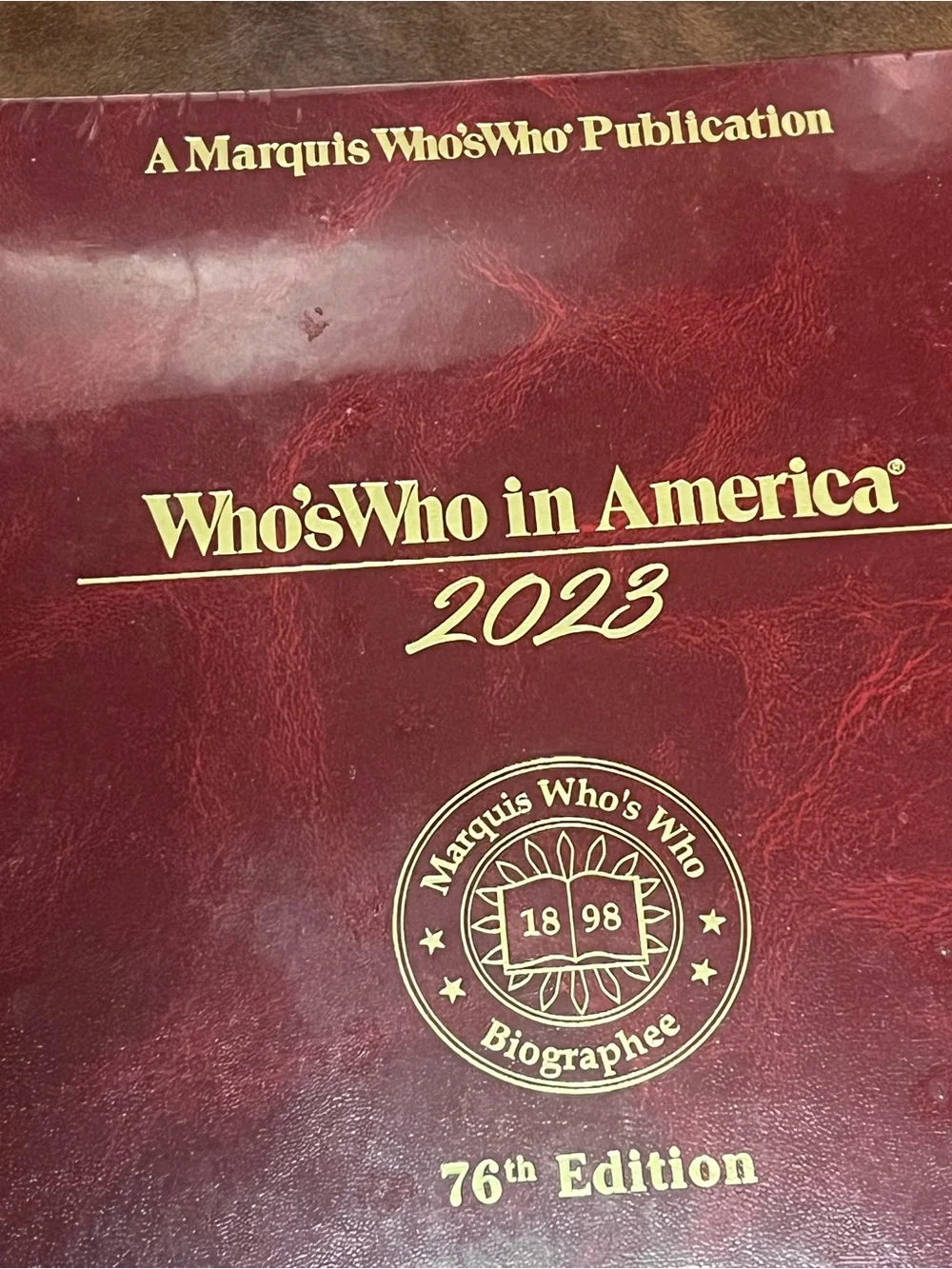 Who’s Who in America 2023 Hardcover - Burgundy with Gold Lettering